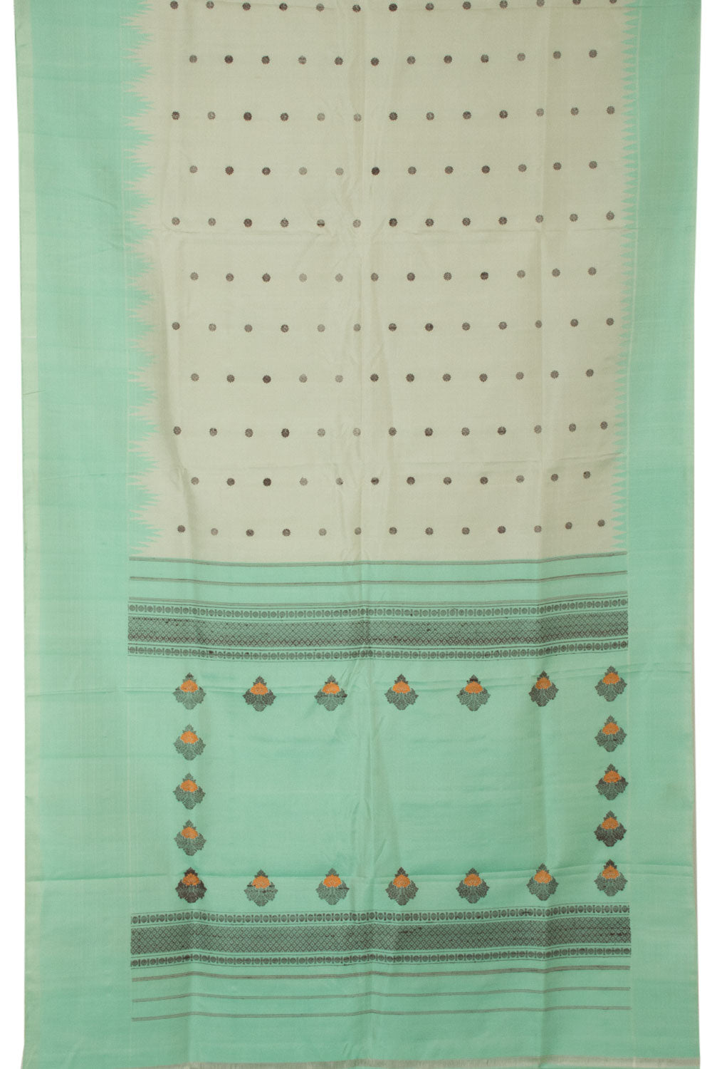 Grey Handloom Gadwal Kuttu Silk Saree - Avishya