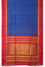 Blue Handloom Raw Silk Saree - Avishya