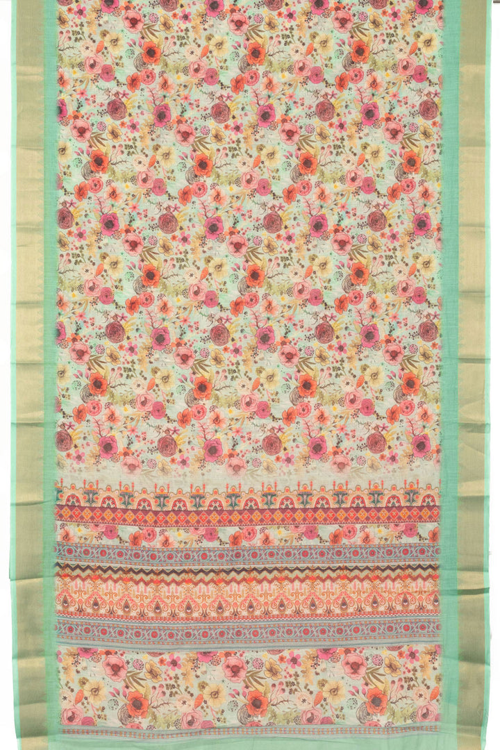 Multicolor Printed linen Saree - Avishya