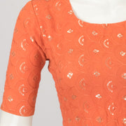 Orange Sequin Embroidered Georgette Blouse - Avishya