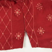 Maroon Sequin Embroidered Georgette Blouse - Avishya