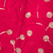 Hot Pink Sequin Embroidered Georgette Blouse-Avishya