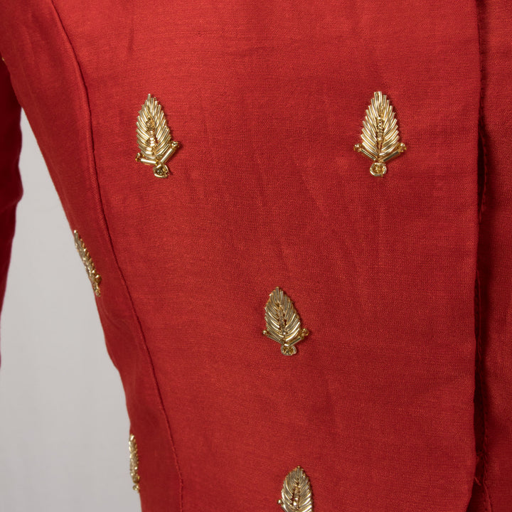 Zardosi Embroidered Chanderi Silk Cotton Blouse - Avishya