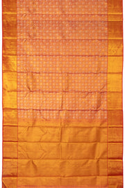 24 Carat Golden Red Bridal Kanjivaram Silk Saree - Avishya