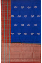 MS Blue Handloom Kanjivaram Soft Silk Saree 10065009