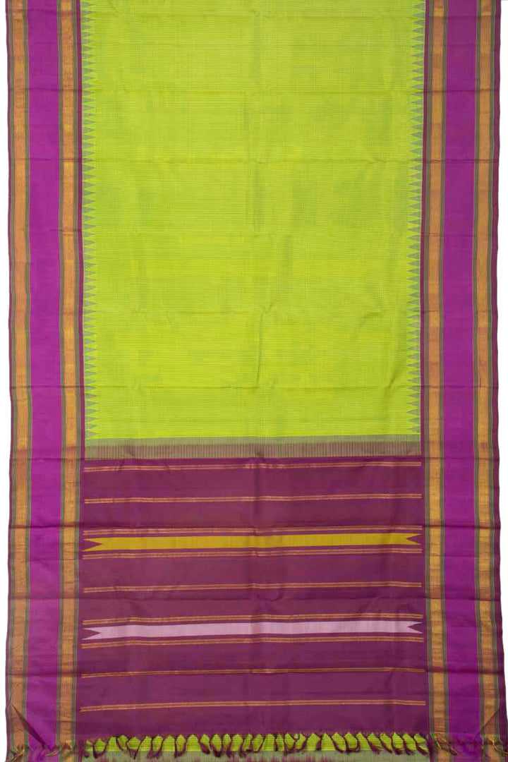 Green Handloom Korvai Kanjivaram Silk Saree 10065031