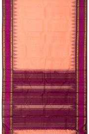 Peach Handloom Korvai Kanjivaram Silk Saree 10065035