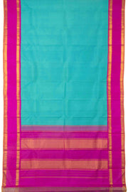 Aqua Blue Handloom Korvai Kanjivaram Silk Saree 10065052