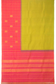 Lime Green Pure Zari Kanjivaram Silk Saree 10065054