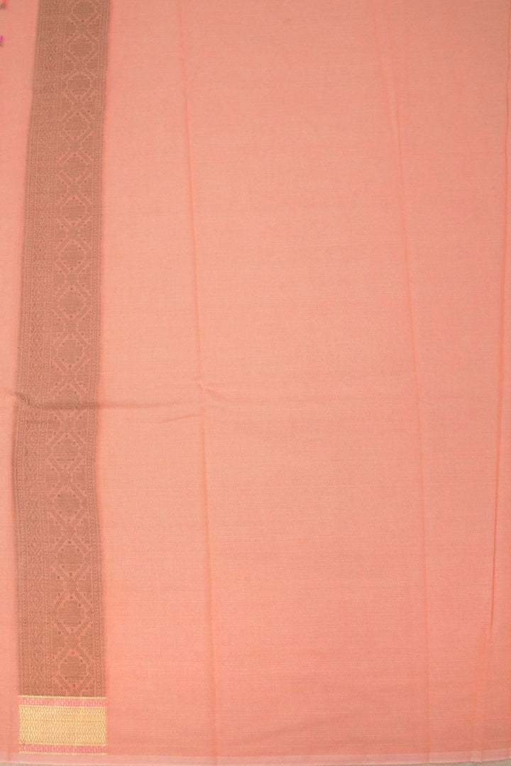 Baby Pink Handloom Banarasi Cotton Saree - Avishya