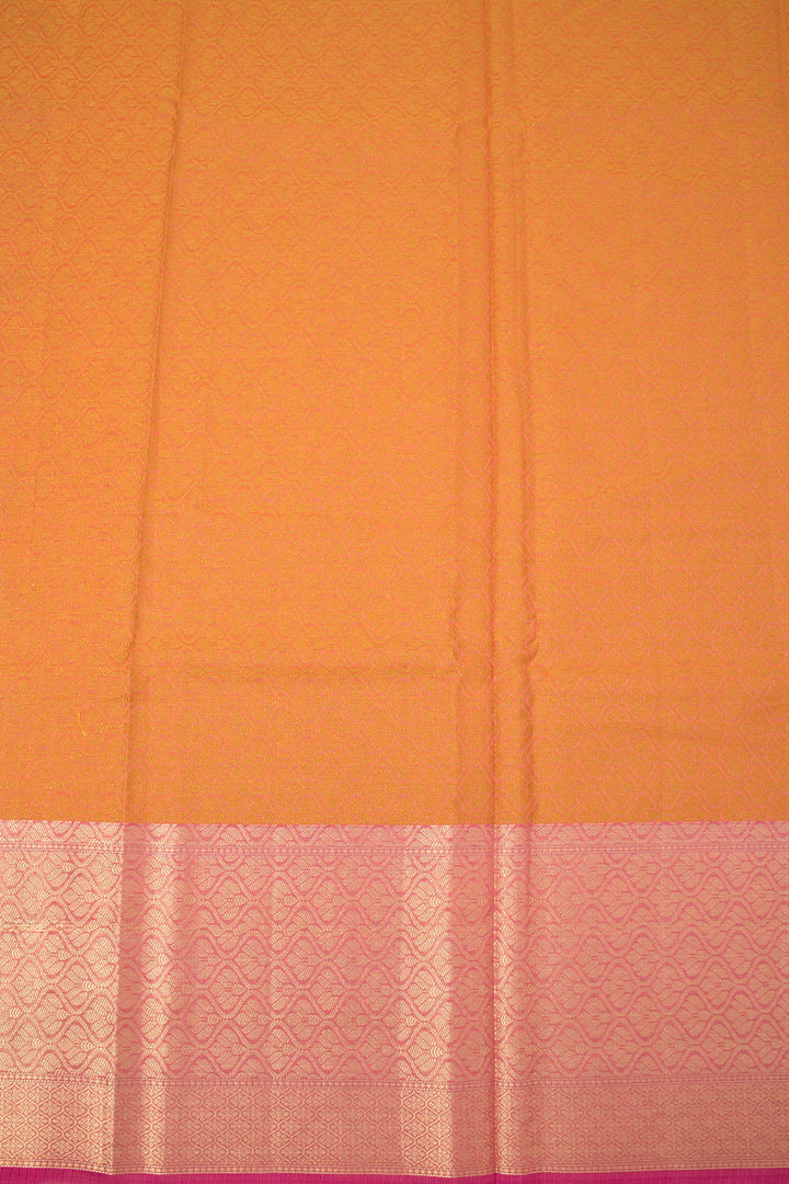 Orange Handloom Banarasi Cotton Saree - Avishya