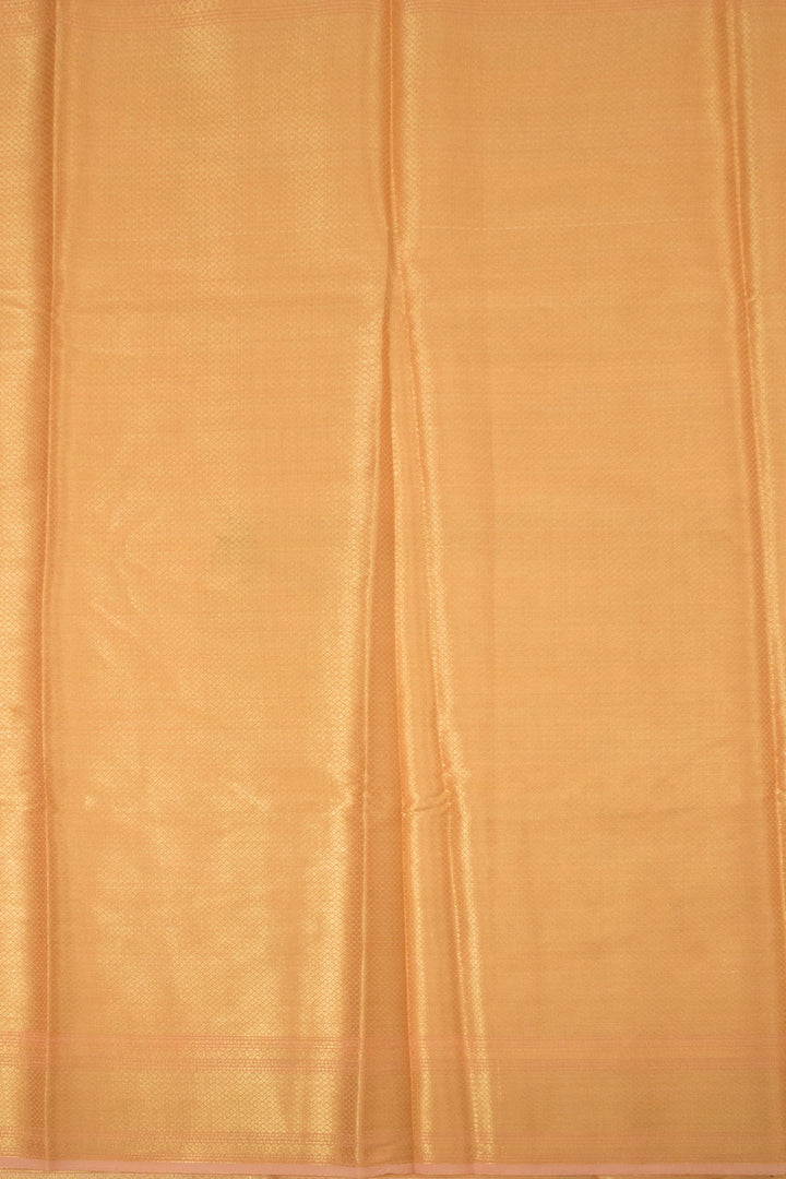 Peach Handloom Banarasi Blended Cotton Saree  - Avishya