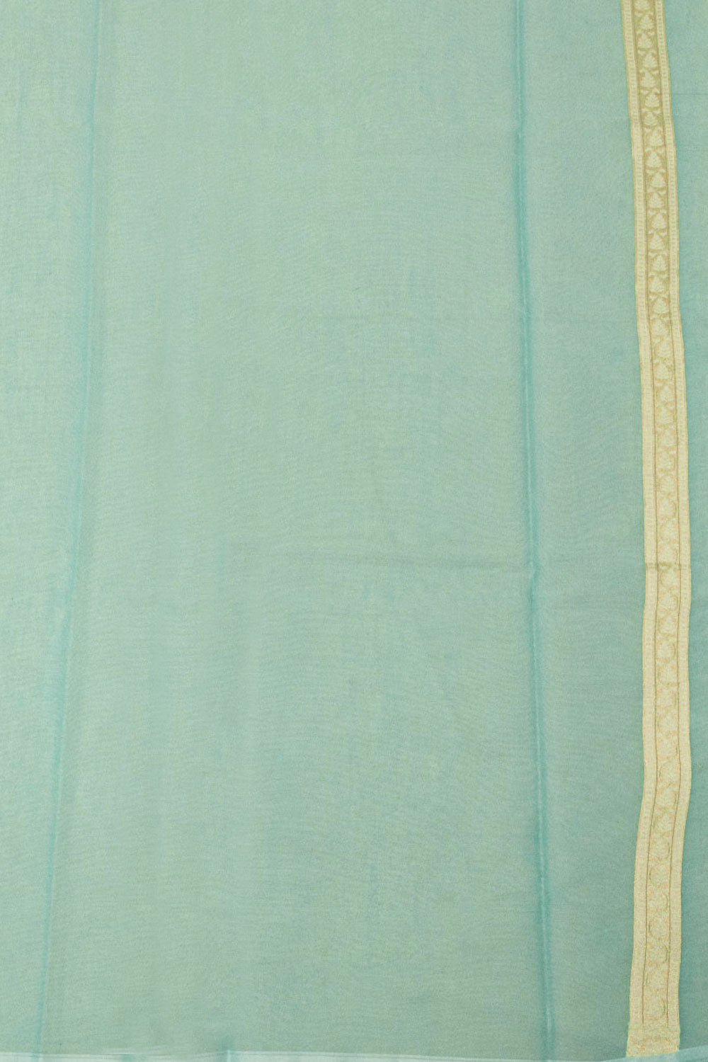 Turquoise Blue Handloom Banarasi Cotton Saree 10065139
