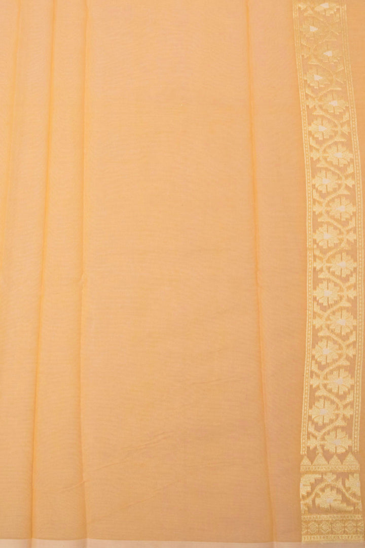 Golden Yellow Handloom Banarasi Cotton Saree 10065140