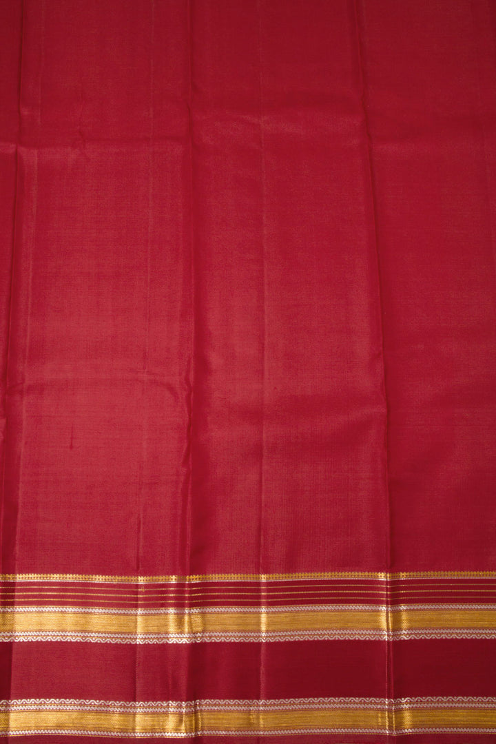 Ginger Orange Handloom Kanjivaram Silk Saree- Avishya