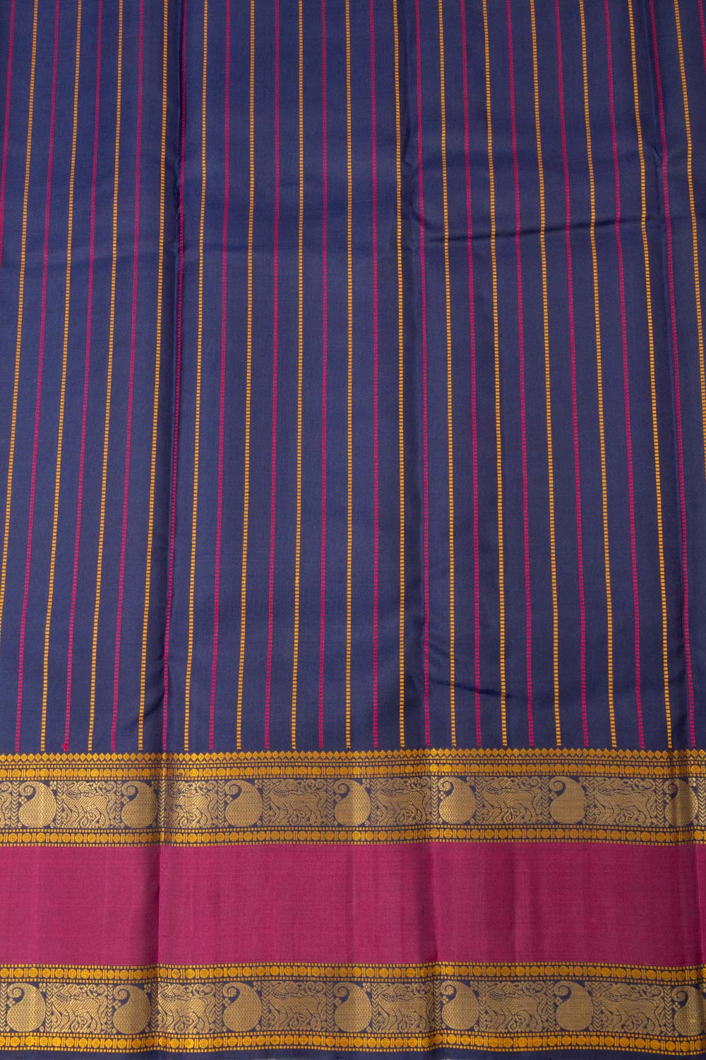 Blue Handloom Thread work Kanjivaram Silk Saree - Avishya
