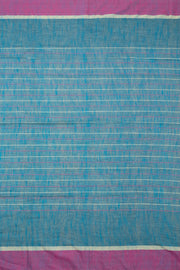 Cerulean Blue Handloom Jamdani Cotton Saree- Avishya