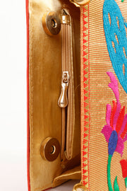 Orange Handcrafted Paithani Potli Bag - Avishya