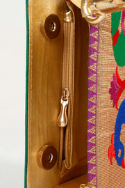 Green Handcrafted Paithani Potli Bag - Avishya