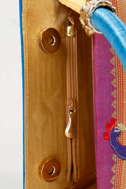 Blue Handcrafted Paithani Potli Bag - Avishya