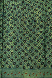 Blue Vanaspathi Hand block Printed Modal Silk Cotton Saree - Avishya