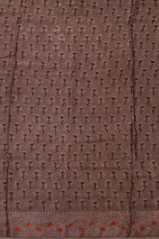Brown Vanaspathi Hand block Printed Modal Silk Cotton Saree - Avishya