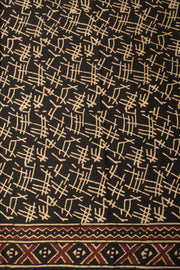 Maroon Vanaspathi Hand block Printed Modal Silk Cotton Saree - Avishya