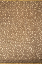 Cream Vanaspathi Hand block Printed Silk Cotton Saree - Avishya