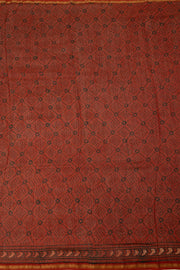 Black Vanaspathi Hand block Printed Silk Cotton Saree - Avishya