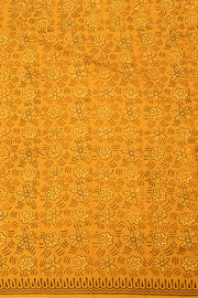 Yellow Vanaspathi Hand block Printed Kota Cotton saree - Avishya