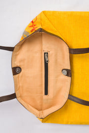 Yellow Kantha Embroidery Tote Bag - Avishya