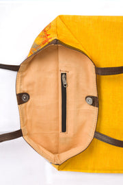 Yellow Kantha Embroidery Tote Bag - Avishya