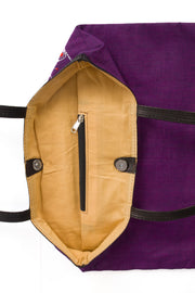 Violet Kantha Embroidery Tote Bag 10065629