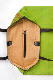 Green Kantha Embroidery Tote Bag - Avishya