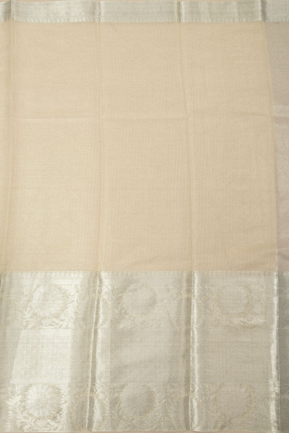 Silver Banarasi Tissue Silk Saree - Avishya