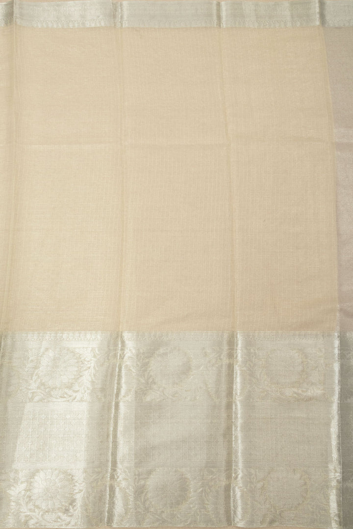 Silver Banarasi Tissue Silk Saree - Avishya