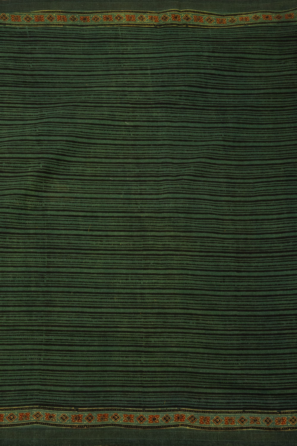 Green Handloom Bhujodi Kala Cotton Saree - Avishya