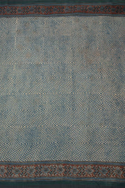 Blue Handloom Bhujodi Kala Cotton Saree - Avishya