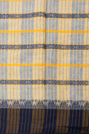 Navy Blue Handloom Dhaniakhali Cotton Saree - Avishya