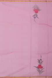 Pink Hand Painted Organza Saree - Avishya