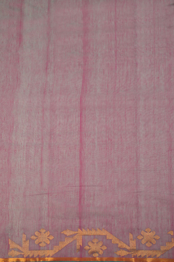 Brown Handloom Jamdani Silk Cotton Saree 10065949 - Avishya