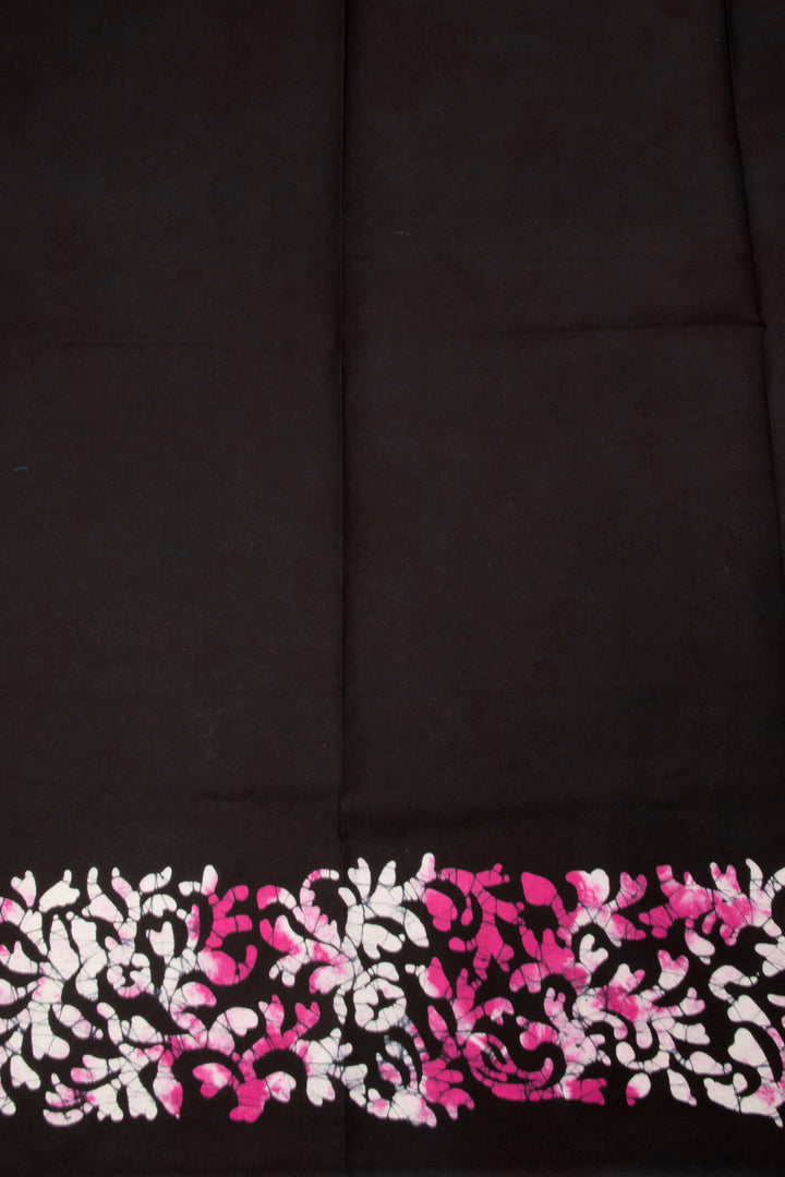 Black Batik Cotton saree 10065985