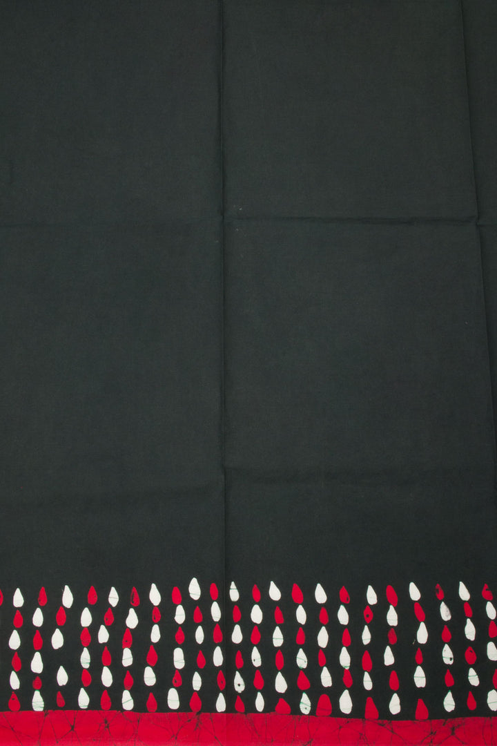 Black Batik Cotton saree -Avishya
