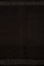 Black Sequin Embroidered Bandhani Mulberry Silk Saree 10066004