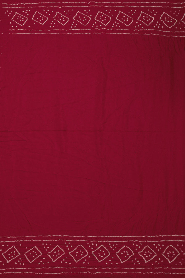 Red Bandhini Mulberry Silk Saree 10066008