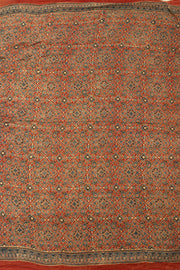 Blue Handcrafted Ajrakh Printed Bandhani Gajji Silk Saree 10066016