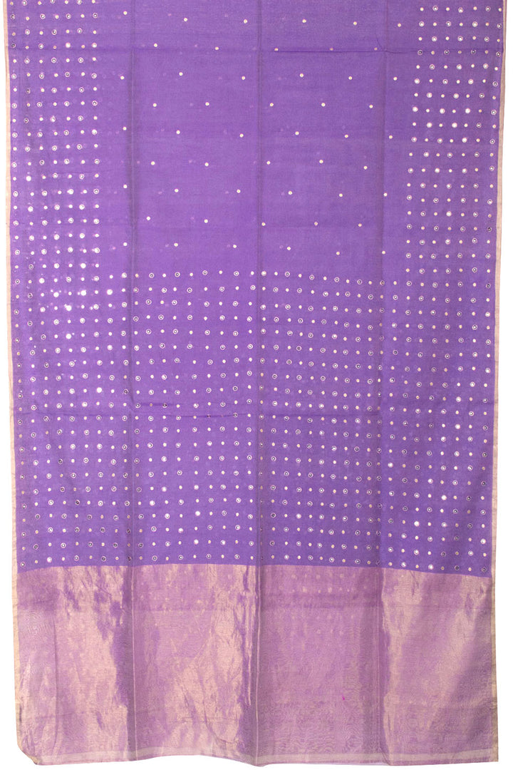 Purple Handwoven Chanderi Silk Cotton Saree 10066028