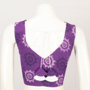 Purple Hand Block Printed Cotton Blouse 10066047