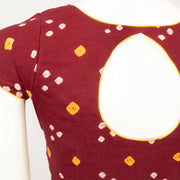 Maroon Handcrafted Bandhani Cotton Blouse  - Avishya