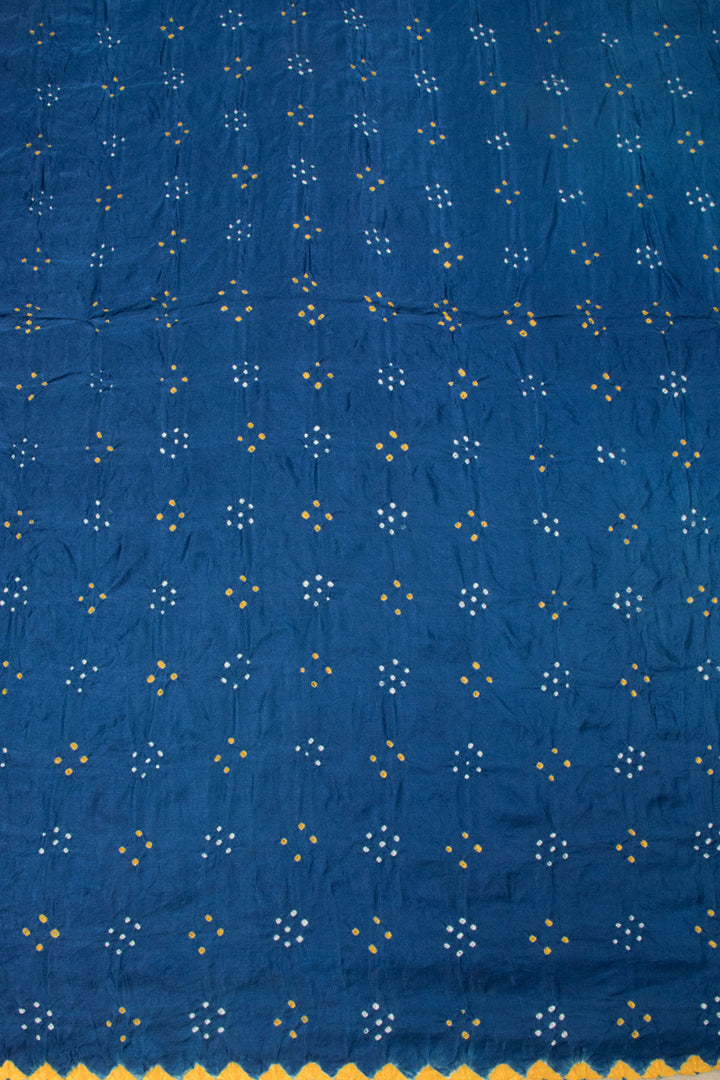 Blue Handcrafted Bandhani Gajji Silk Saree  - Avishya